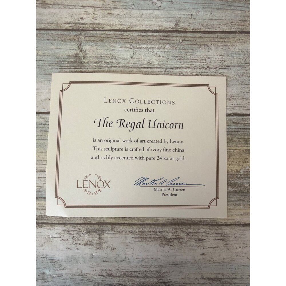 Lenox The Regal Unicorn Figurine 2003 Fine Ivory China Gold Accent Unicorn w/COA - Picture 16 of 16